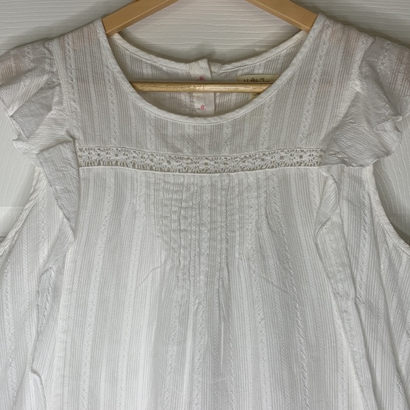 Matilda Jane Ecru Ruffled Sleeveless Blouse Lacy and Ruffles Women’s Medium - Picture 6 of 10